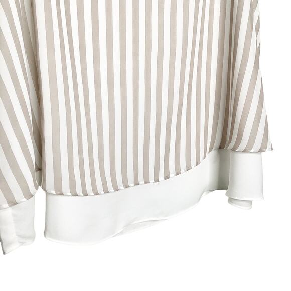 Torrid Tan White Striped Double Layer Georgette Swing Layered Tank Top 1X NWT - Picture 4 of 8